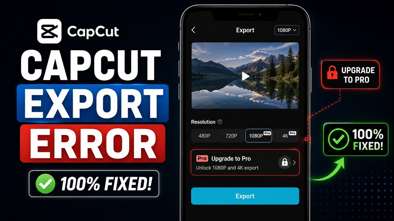 How to Fix CapCut 4K / 1080p Export Error (100% Fixed)
