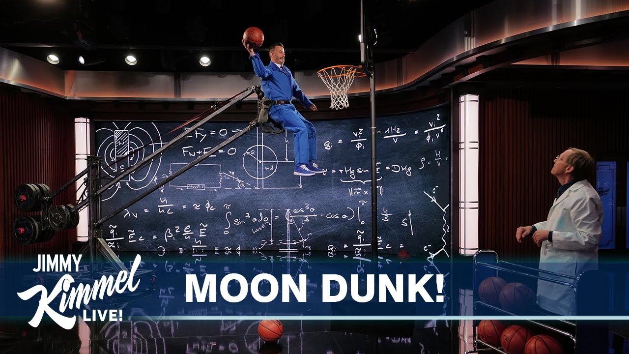 Anti-Gravity Dunking & Velcro Battle with Jimmy Kimmel and Science Bob Pflugfelder