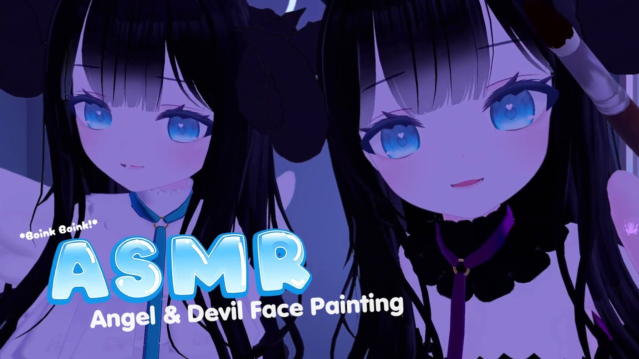 ASMR 💕Angel and Devil Twin Face Painting [VTuber | VRChat]