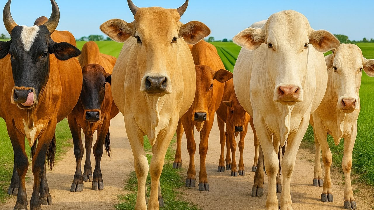 Suara sapi lembu Berjalan di lumpur memanggil kawan untuk pulang ke kandang - Bunyi sapi Lembu