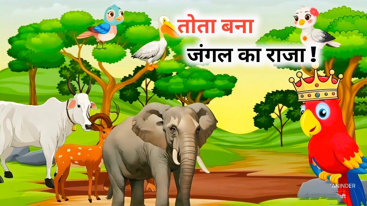 छोटा तोता बना जंगल का राजा 🦜 | Emotional Jungle Story | Moral Story