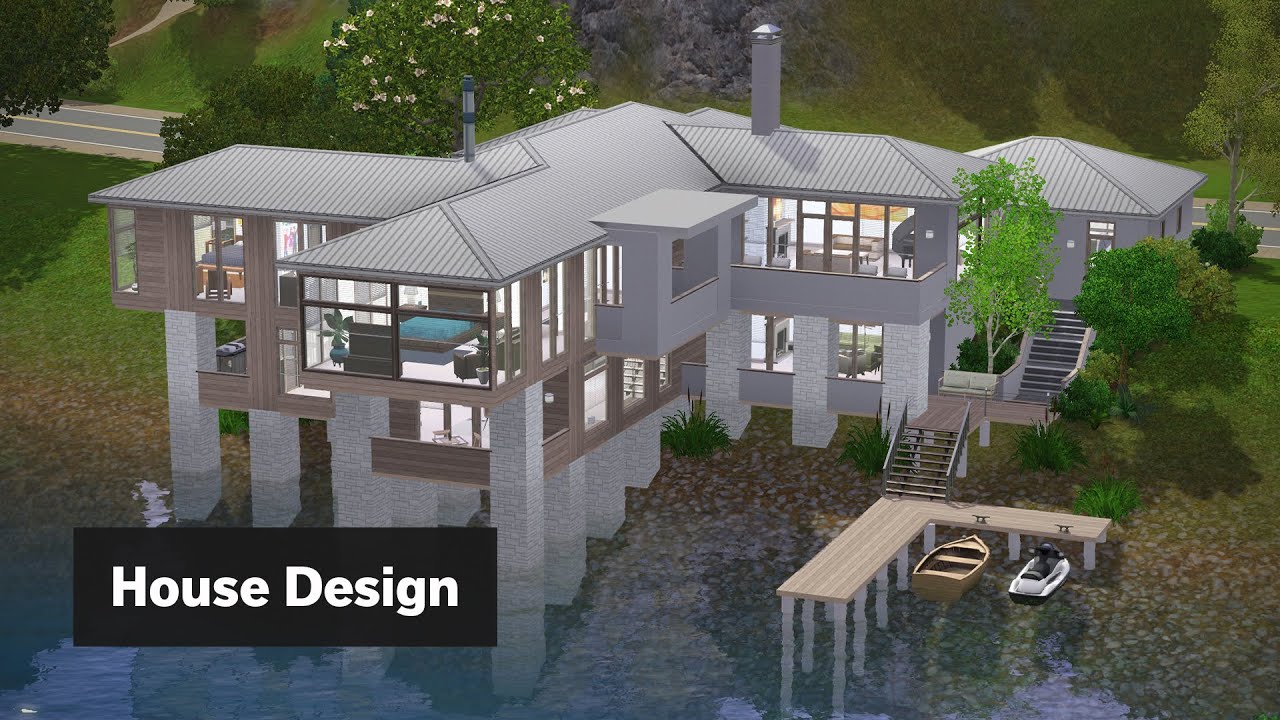 Modern Riverfront • The Sims 3 House Design [Speed Build]