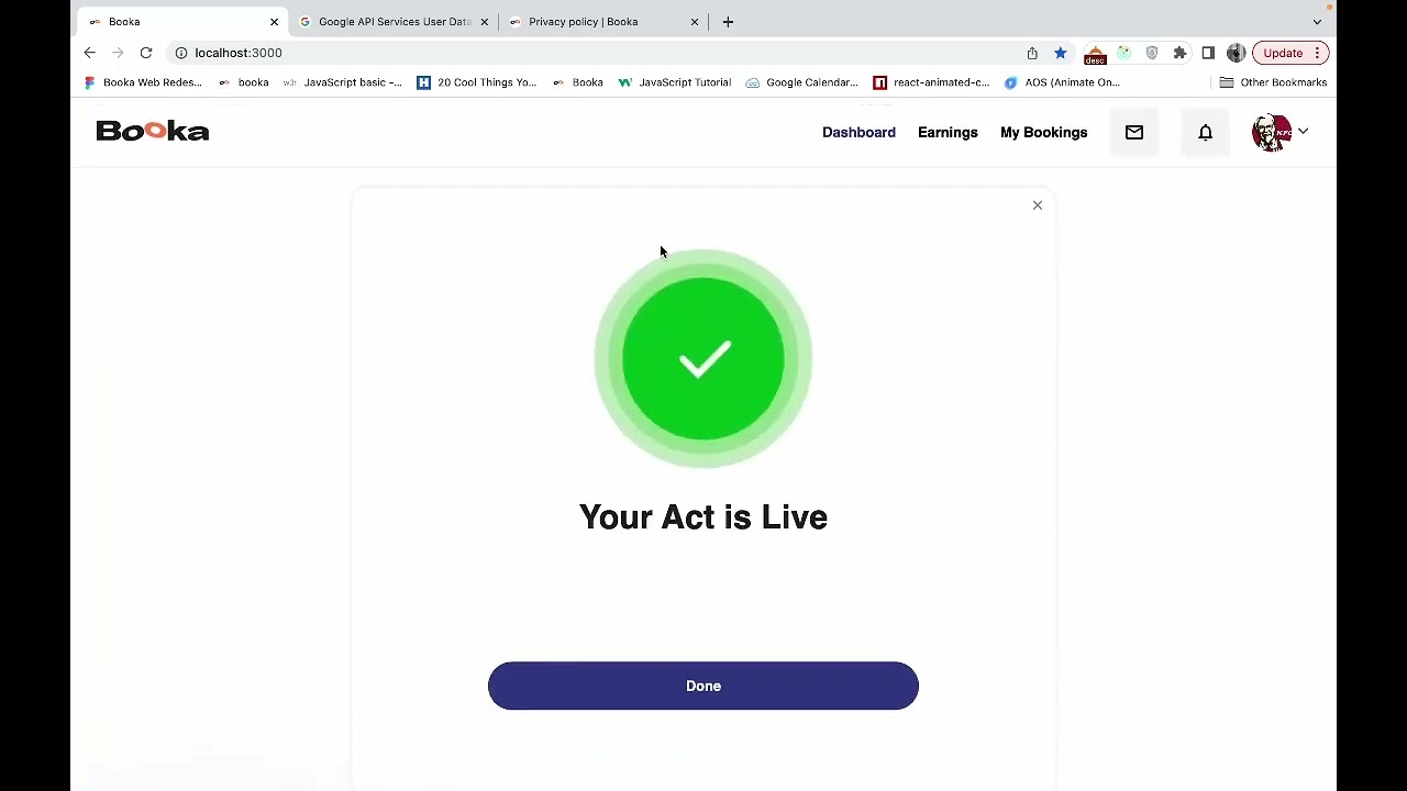 Booka Google Calendar Demo