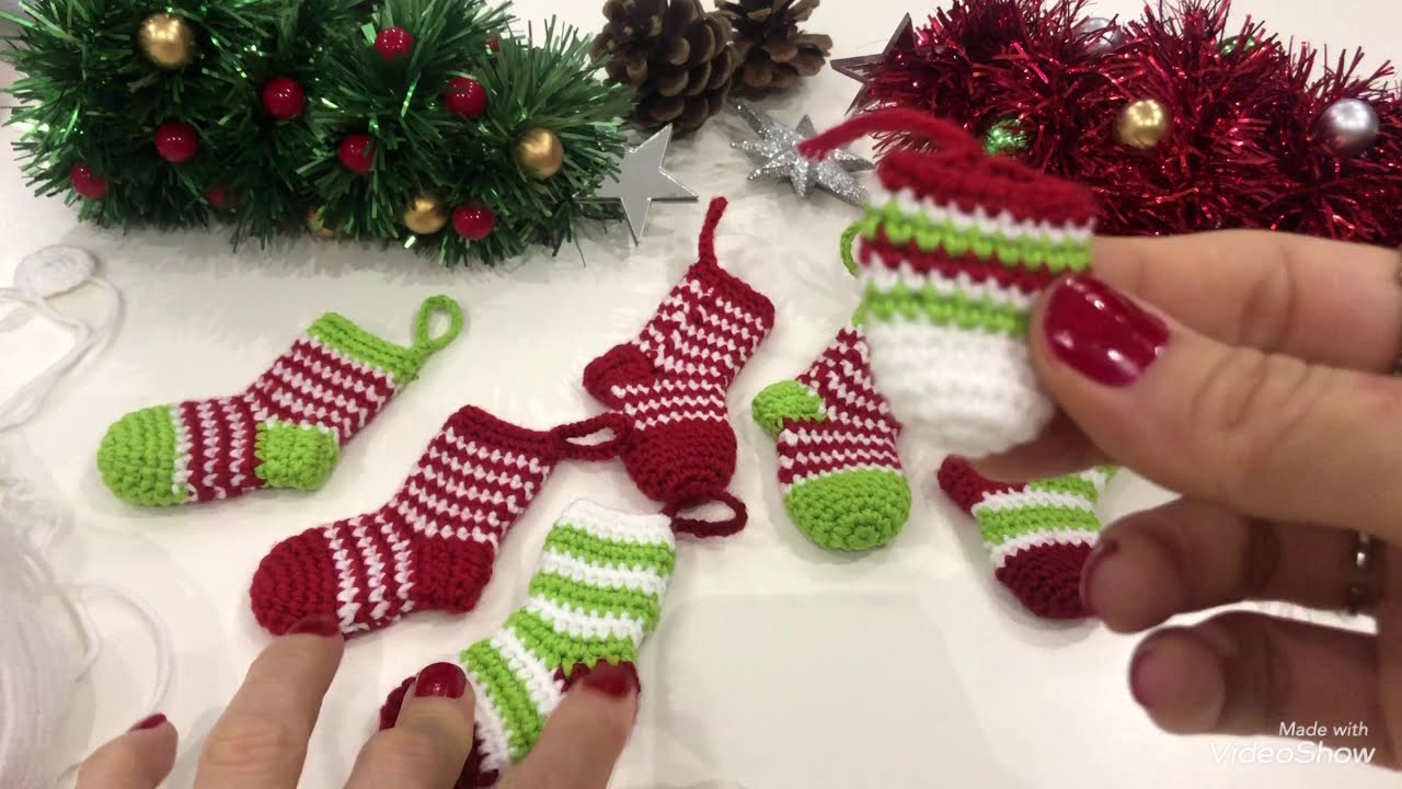 Mini Çorap Yapılışı-Örgü Çorap-CHRISTMAS SOCKS