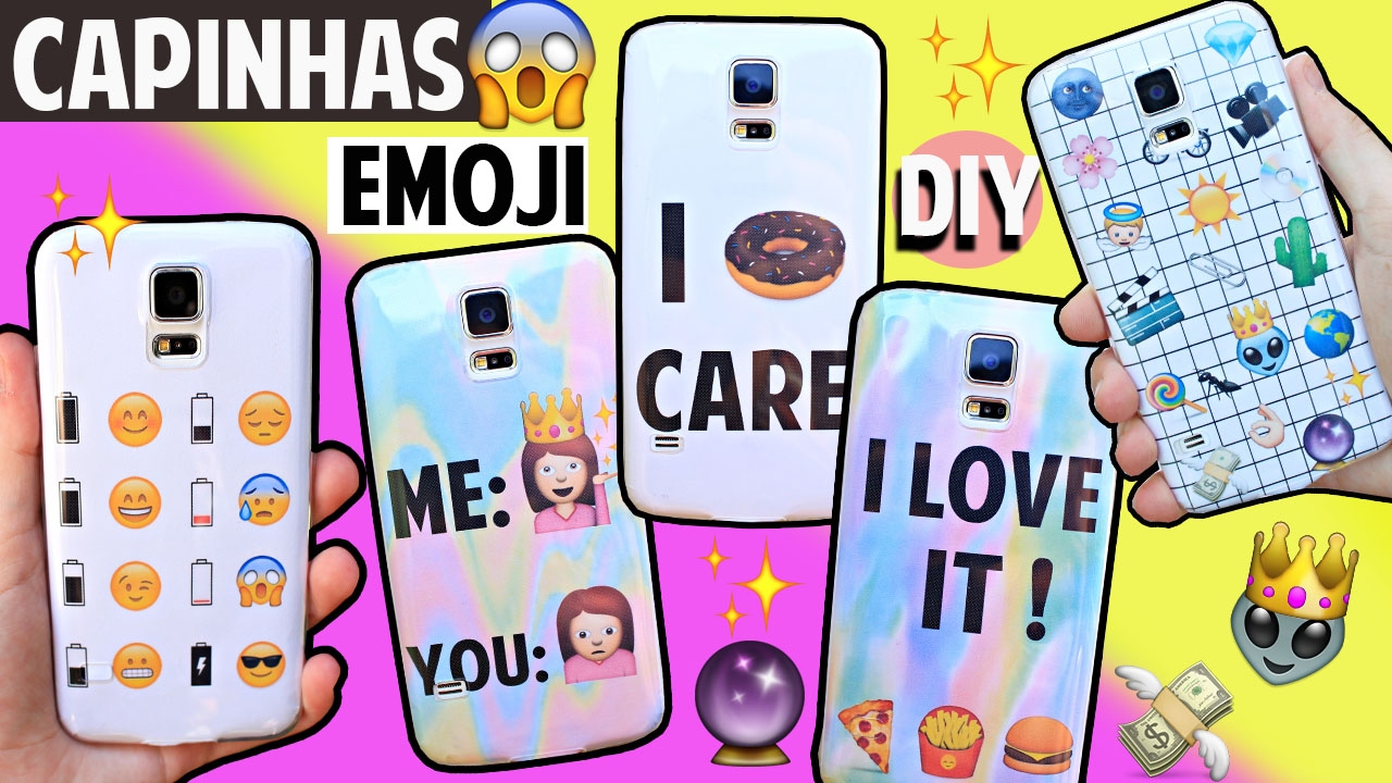 DIY: FAÇA SUAS CAPINHAS SEM GASTAR NADA !! TEMA: EMOJI
