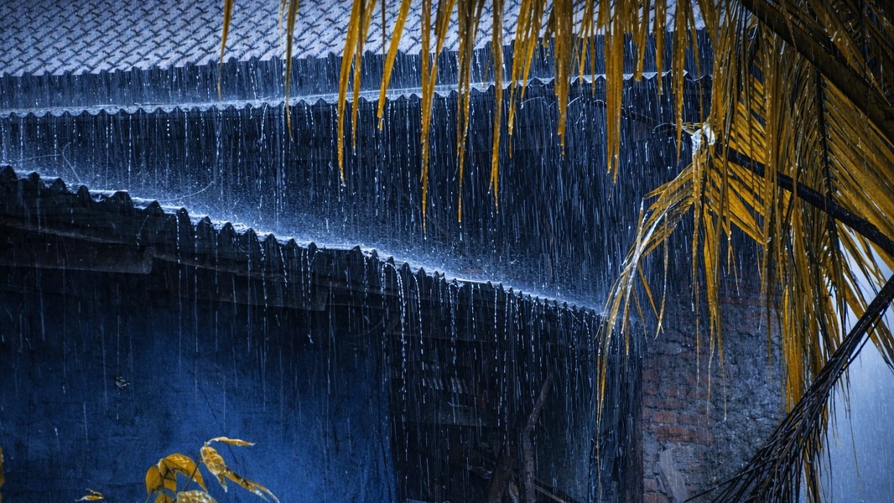 Heavy Torrential Rain at Night on Tin Roof | Deep Sleep Sounds