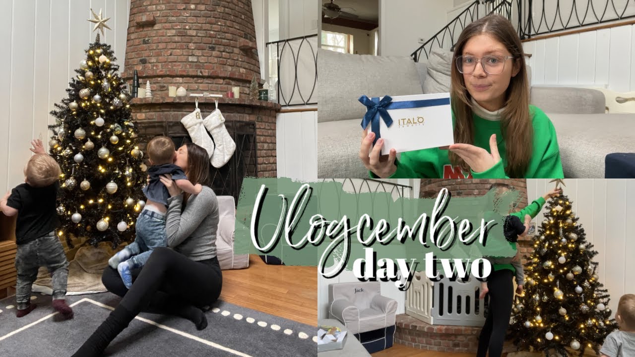 Vlogcember day 2: decorate for Christmas with me and review Italo Jewlery!!