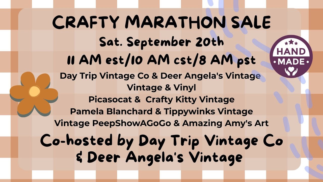 Crafty Marathon Live Sale 9/20 at 11am EST - Handcrafted Gifts, Christmas Decor, Halloween & Fall!
