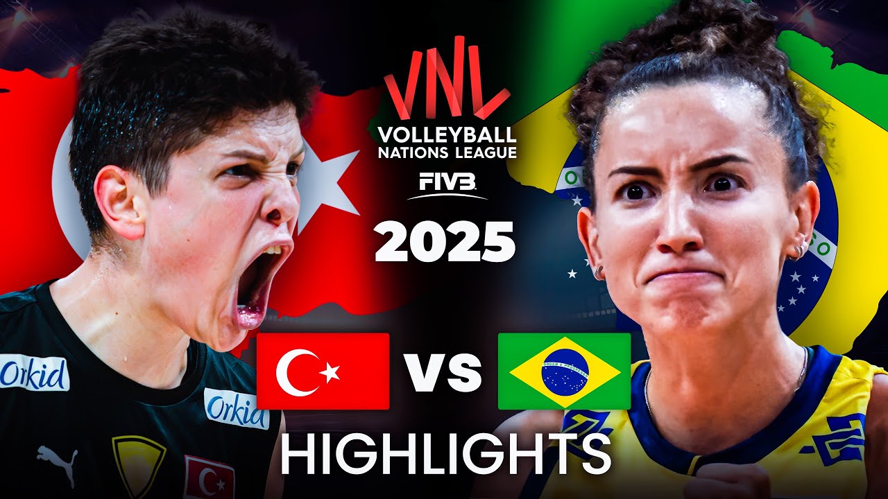 🇹🇷 TURKIYE vs BRAZIL 🇧🇷 | HIGHLIGHTS | Women's VNL 2025