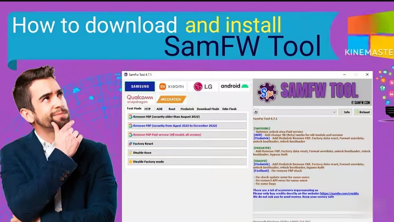 How to download and install SamFW Tool for FRP.SamFW FRP Tool for phone.