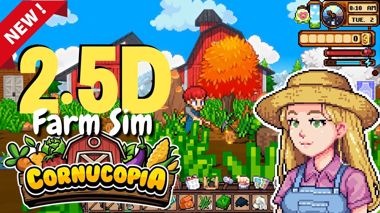 New Stardew Like Farm Sim!! Cornucopia Demo Gameplay!!