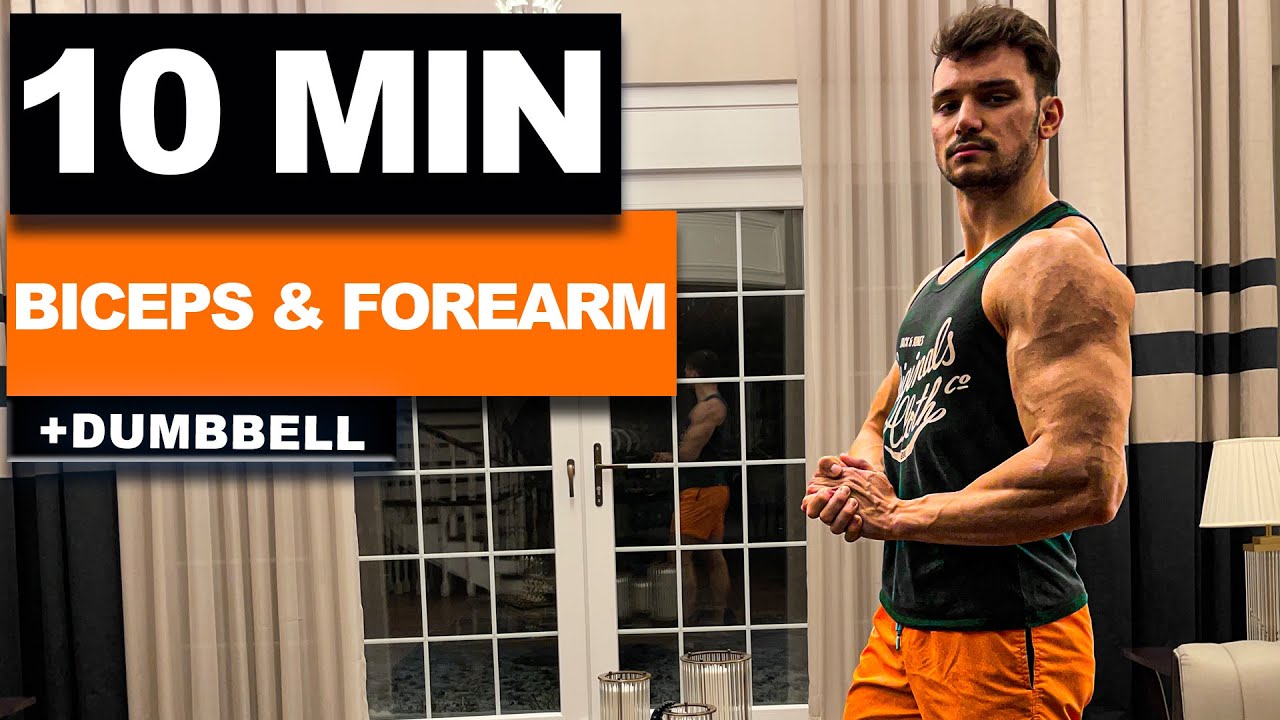 10 Min Dumbbell Bicep & Forearm Workout | Get HUGE BICEPS at home! | velikaans