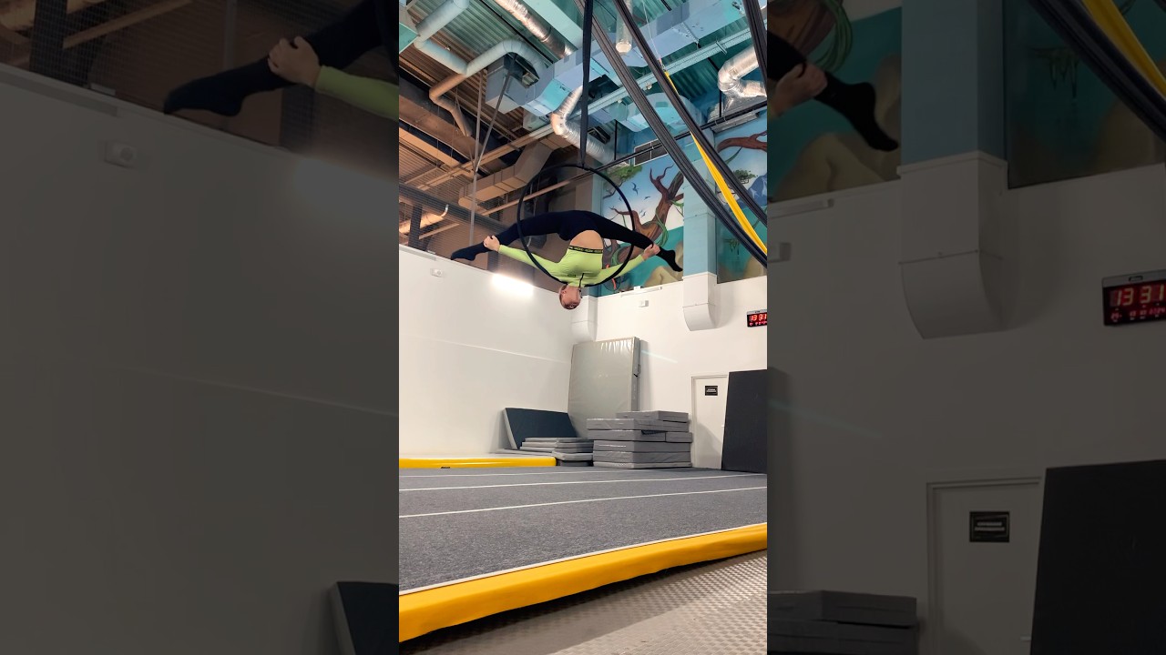 Aerial hoop combo for flexibility and balance💖#aerialhooptricks #aerial #aerialhoop #aeriallove