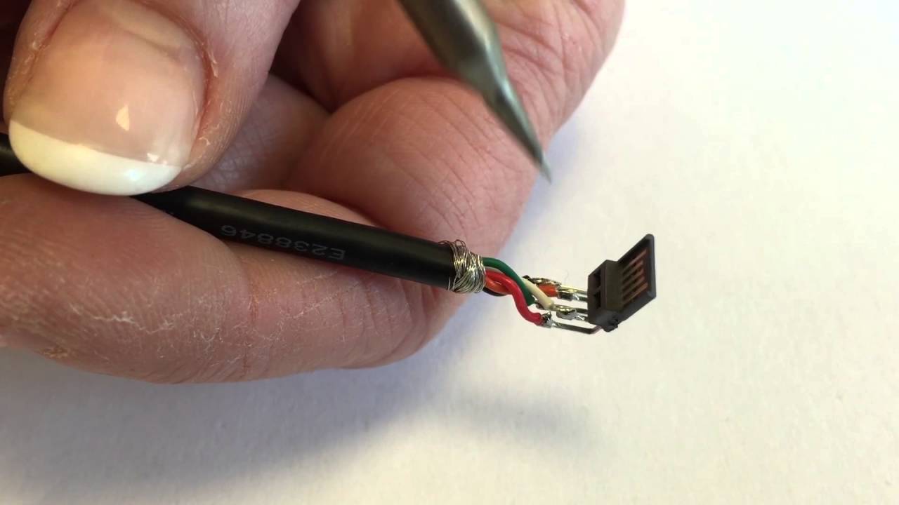 Montageanleitung-131: Mini USB Typ B-Stecker 5 polig, 5 Kontakte belegt