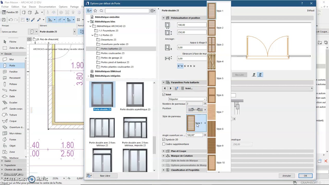 Comment poser des portes et fenêtres dans archicad