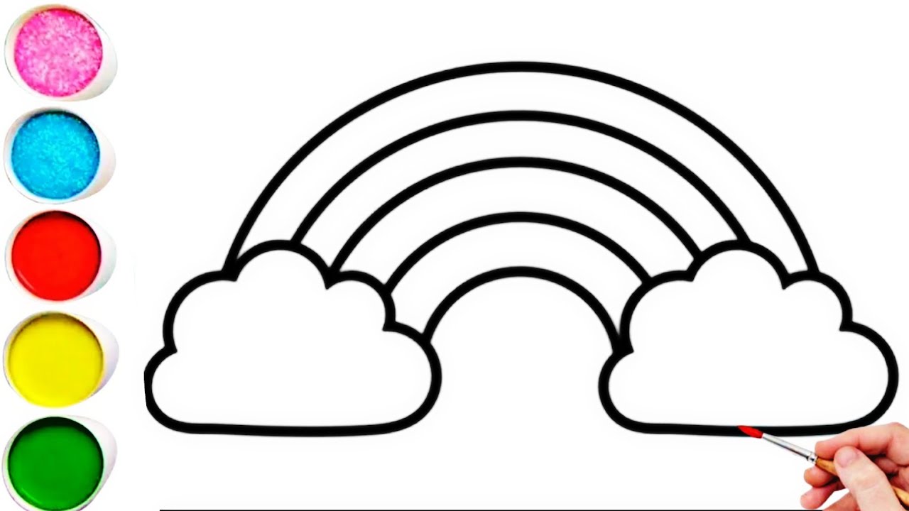 Cute Rainbow Cloud Drawing, Painting & Coloring For Kids and Toddlers_ Kids Art
