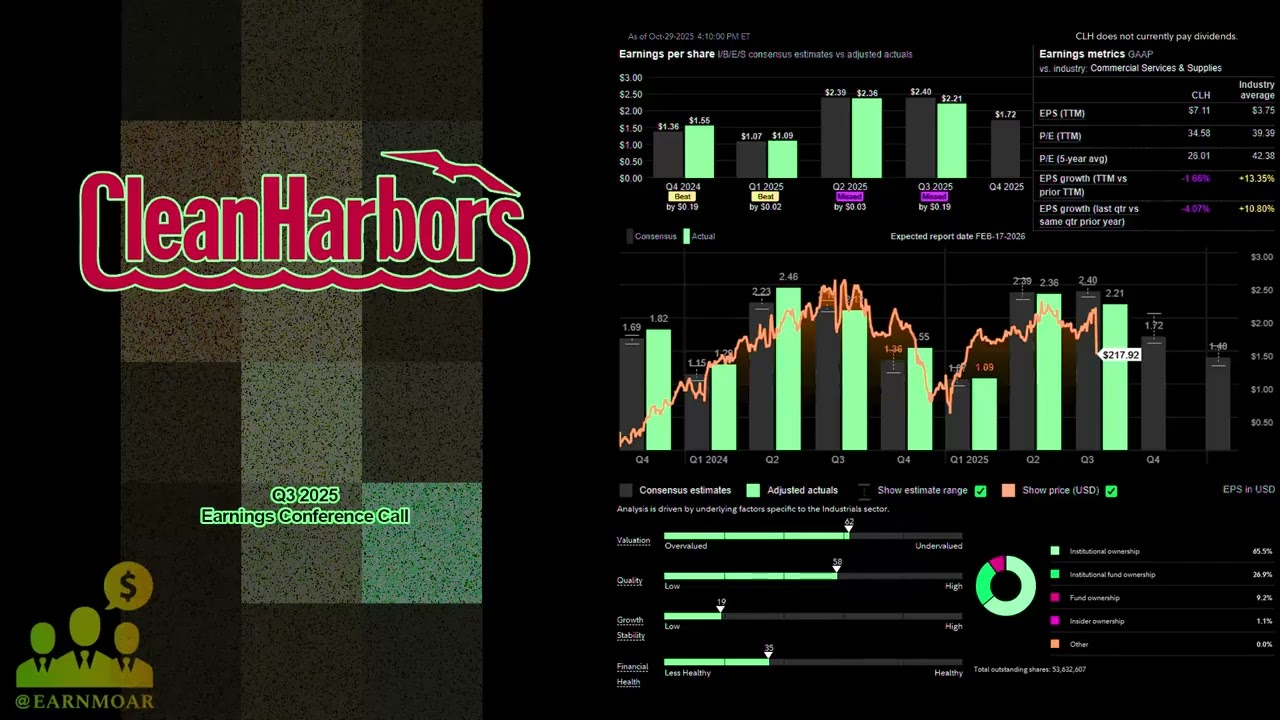 $CLH Clean Harbors Q3 2025 Earnings Conference Call