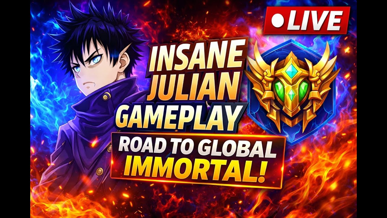 INSANE JULIAN GAMEPLAY 😈 ROAD TO GLOBAL | MLBB LIVE 🔥Hindi Live MLBB Day 38 mlbb #shortsfeed