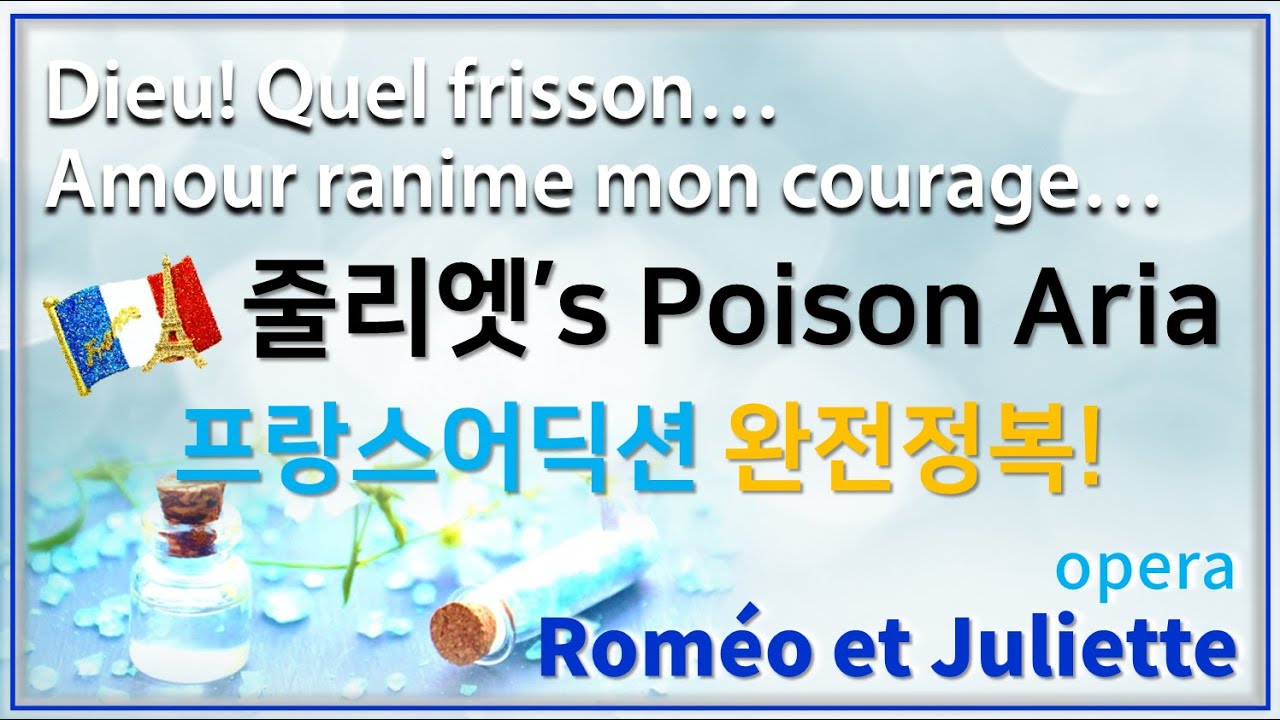 오페라 로미오와 줄리엣 :Dieu!Quel frisson...Amour ranime..(poison aria) - 홍연출의 프랑스어뜻풀이&딕션 완전정복! 노래로 배우는 프랑스어!!