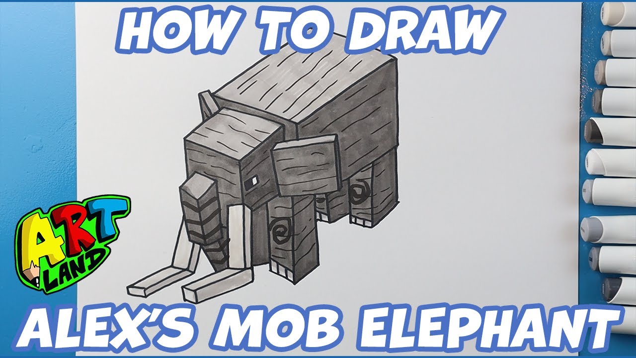 How to Draw Minecraft Alex Mob's Elephant