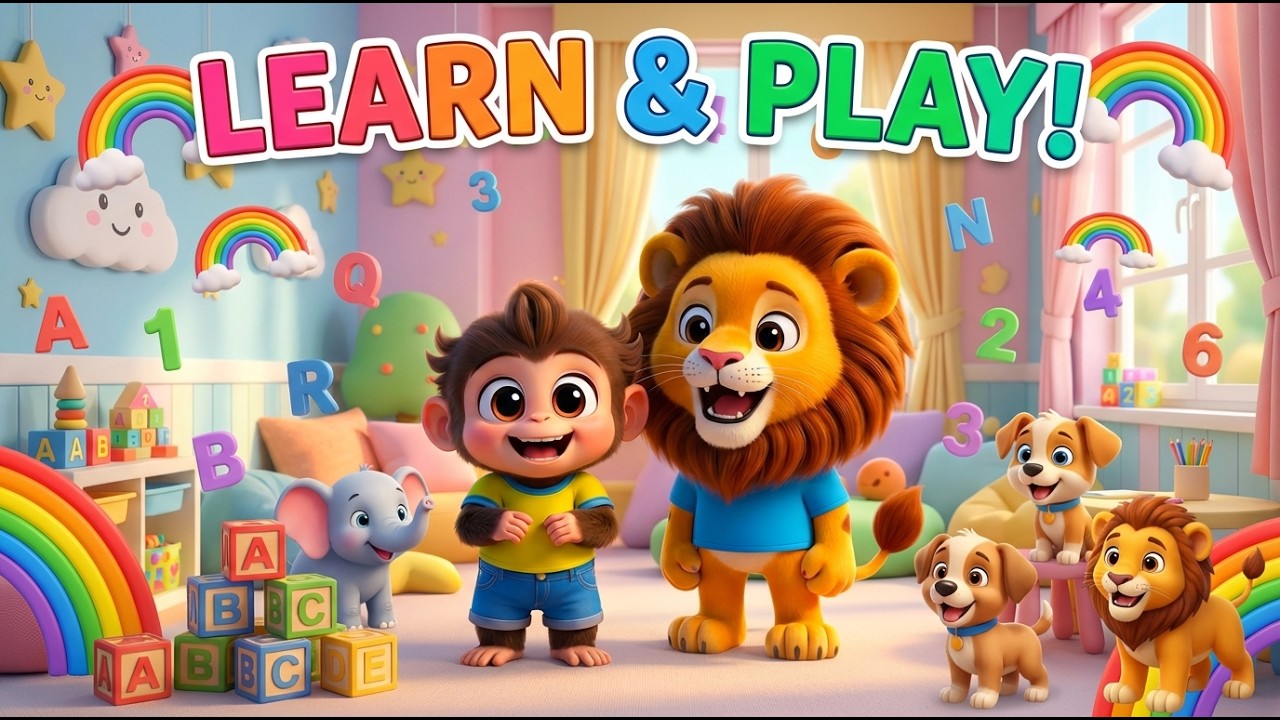 Learn ABCs, Colors, Numbers & Animals 🐒🦁 | Milo & Leo Kids Learning