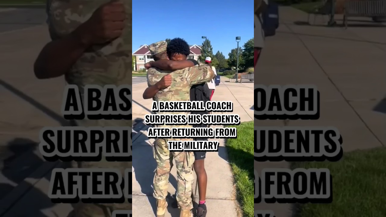 Basketball Coach Surprises His Students After Returning From The Military #shortvideo #shorts #short