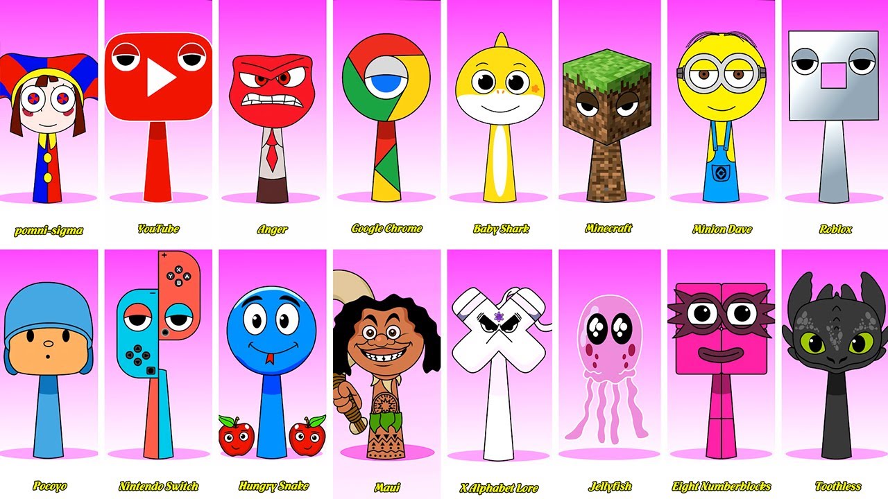 Incredibox Sprunki OC Phase 1 to Phase 3 Shelly, Pato, Gingerbreath, Steven, Poppy, Tisha,Buttercup
