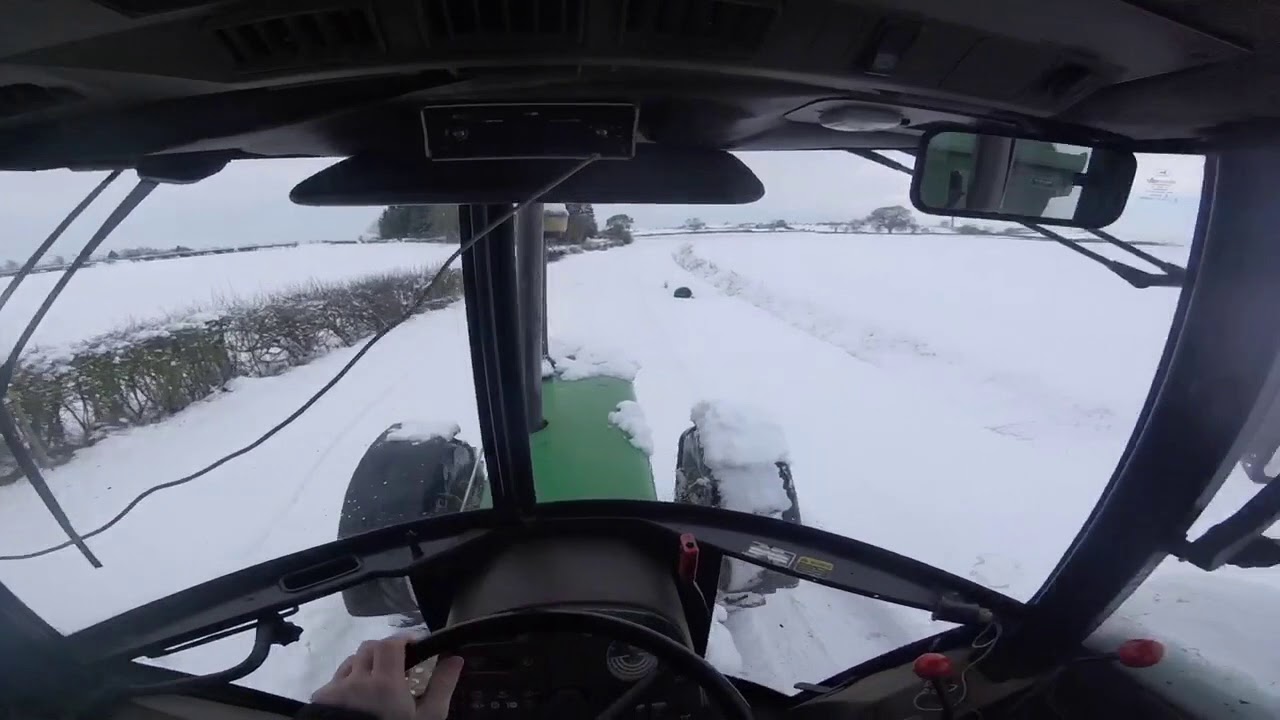 Carting Rock with the John Deere 3640 in the snow. (PART 1)