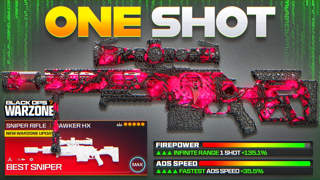 new BEST ONE SHOT SNIPER META LOADOUT for WARZONE BO7! (Best Hawker HX Class Setup in Warzone)