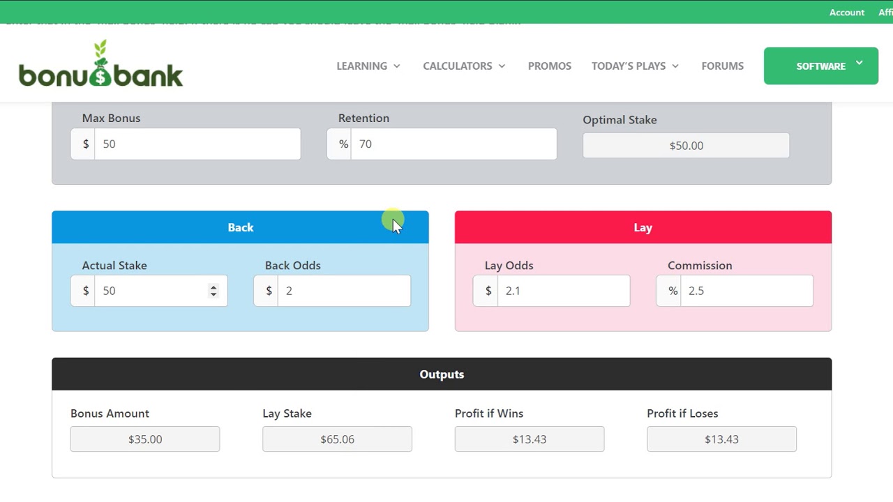 Using the Double Profit Calculator
