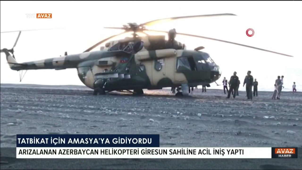 Arazılanan Azerbaycan helikopteri Giresun sahiline acil iniş yaptı