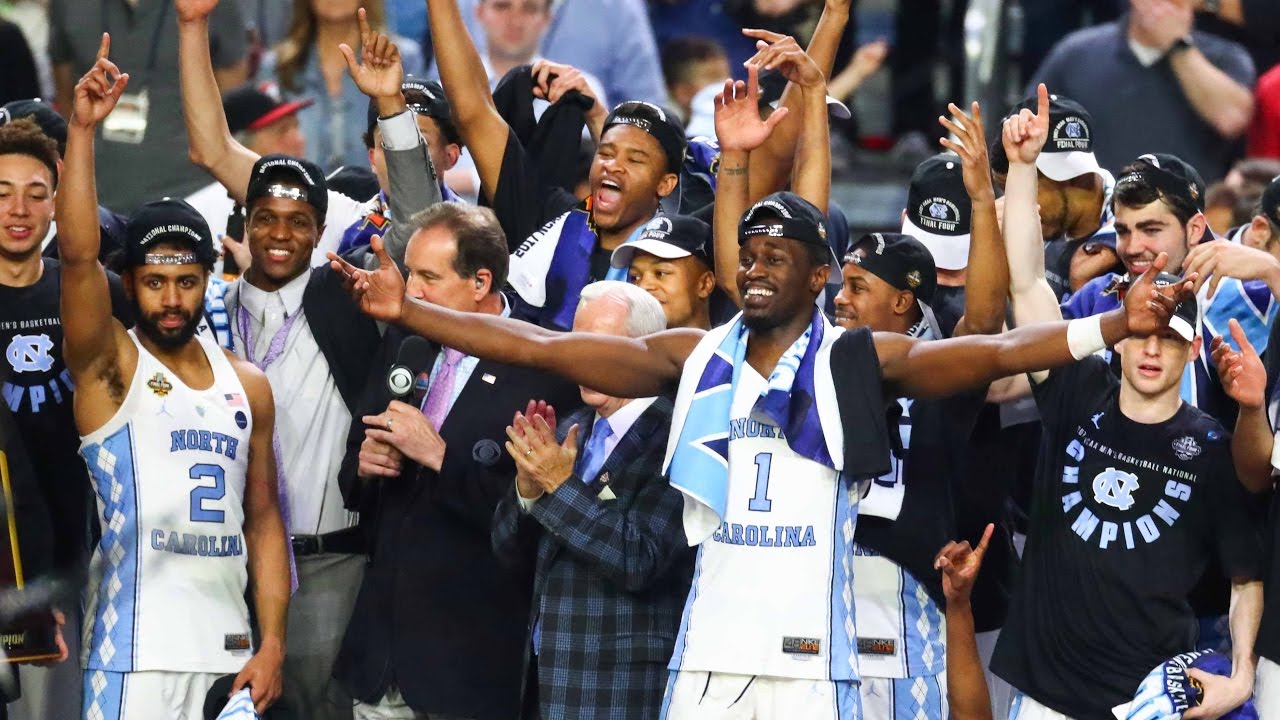 North Carolina celebrates 2017 National Title - Trophy Presentation