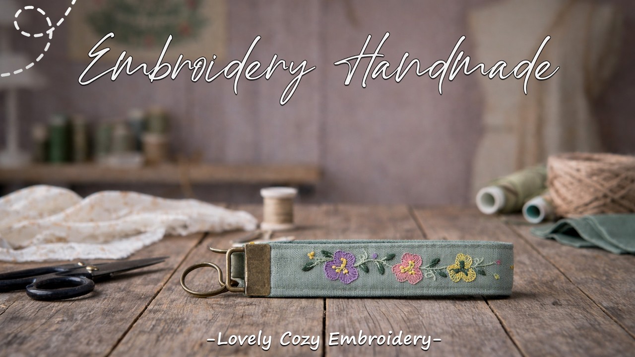 Hanging Accessory Bag Tutorial - Bag Charm Embroidery - Embroidered Keychain - Gift Idea.