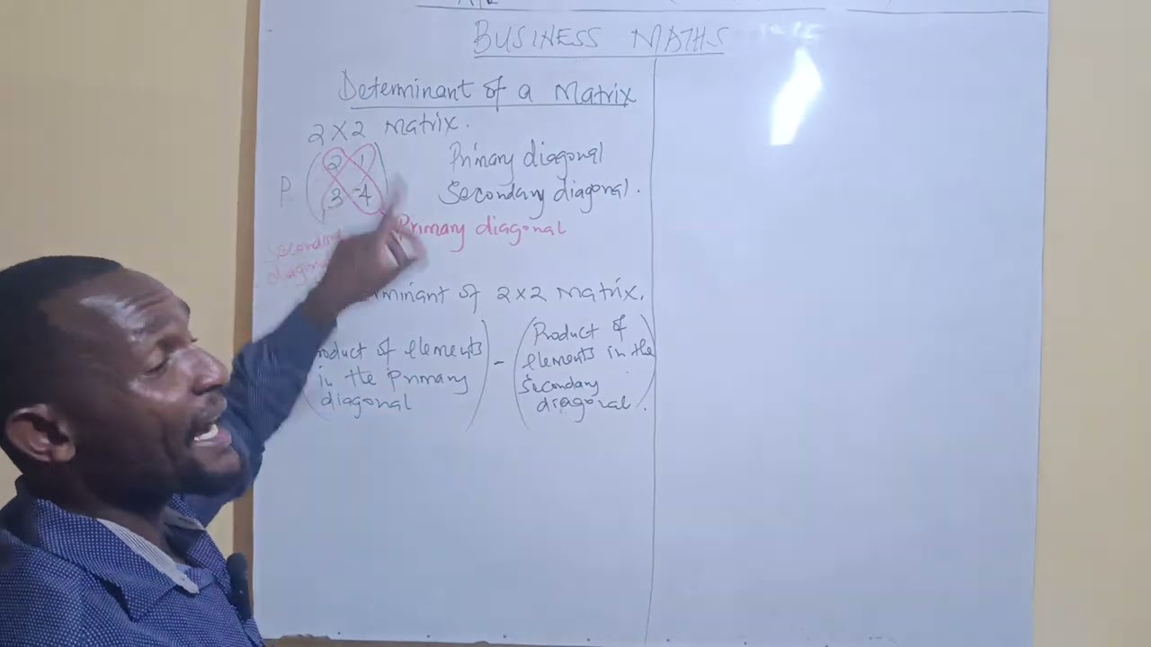 Determinant of a 2x2 Matrix Explained | Easy Formula (ad − bc)  by Mr Stephen