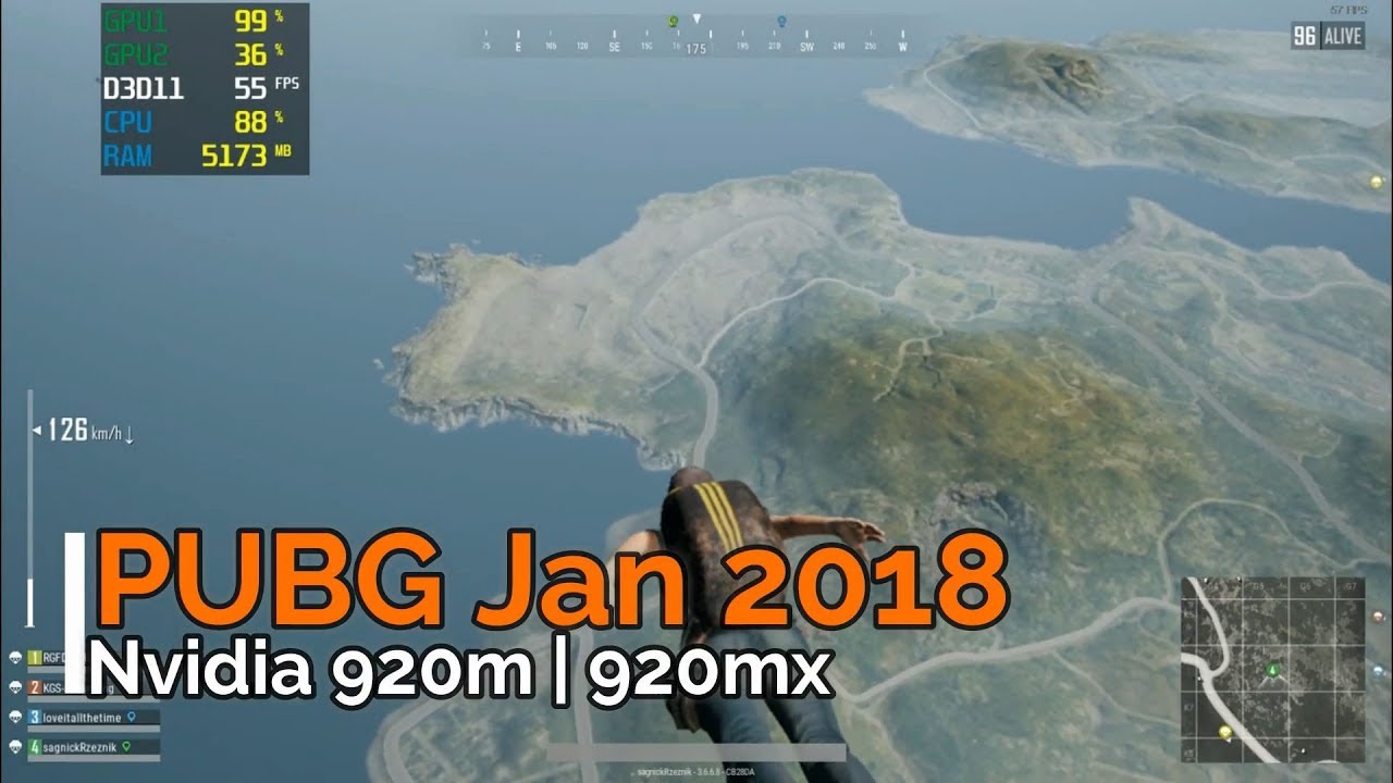 PUBG Jan 2018 | Playing a Full Match on Nvidia 920m / 920mx with KILLS