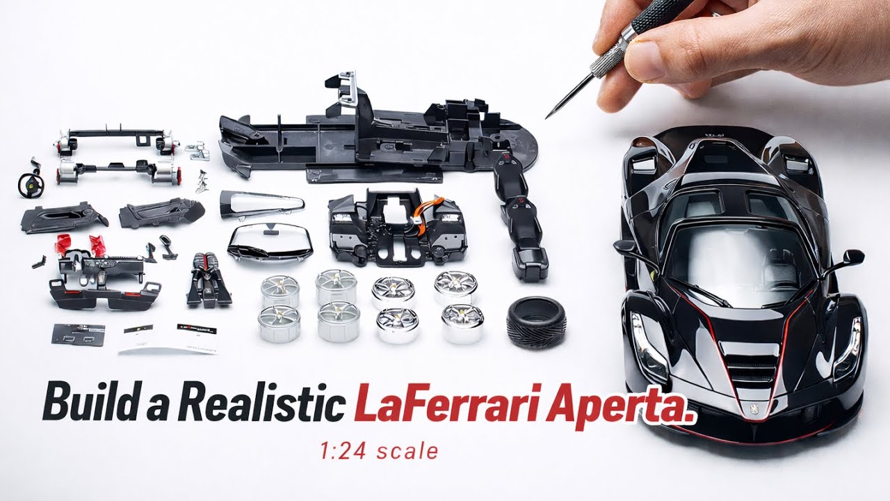Ferrari LaFerrari Aperta 1:24 Scale Model | Complete Build From Unboxing to Assembly