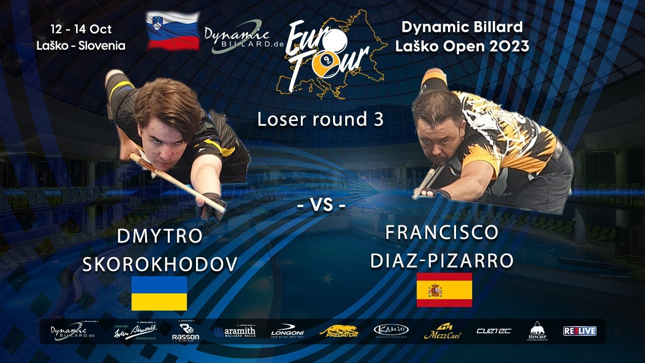 Day 2 Dmytro Skorokhodov Vs Francisco Diaz-Pizarro Dynamic Billard EuroTour Laško Open Slovenia 2023