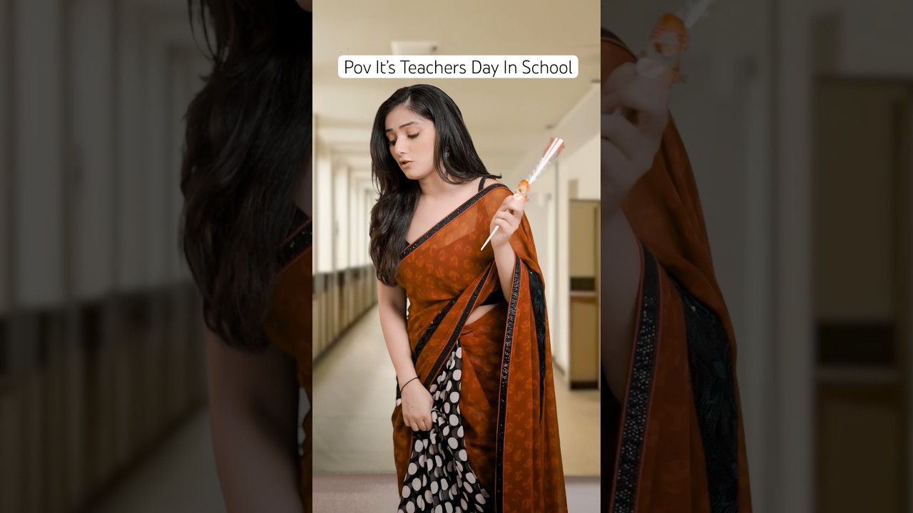 School Girls Wearing Saree First Time on Teachers Day | Saree Struggle | Indian Mom #shorts