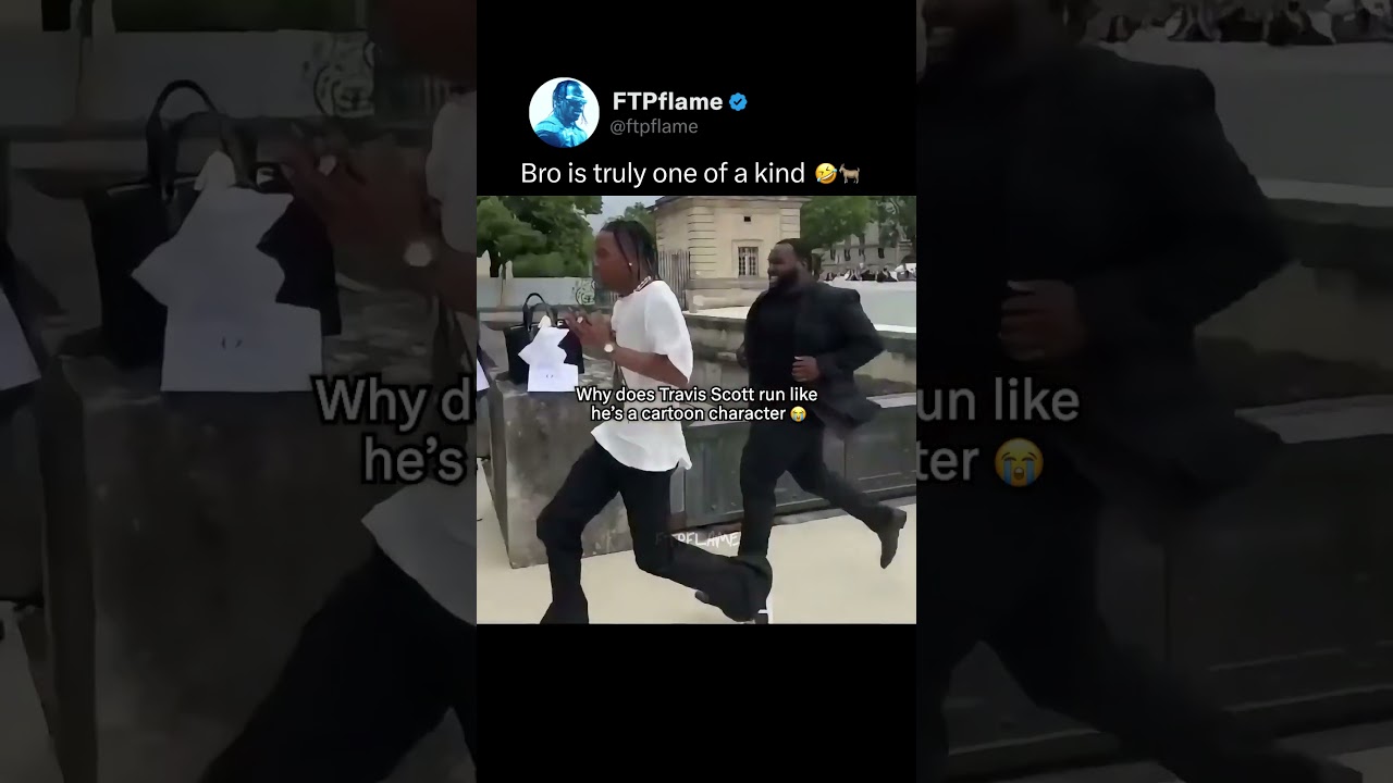 Why does Travis Scott run like this? 💀😭 #travisscott #cactusjack #shorts