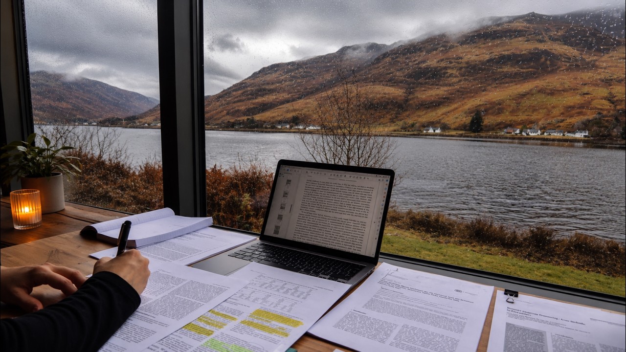 12+ HOUR STUDY WITH ME on A RAINY DAY 🎓  Scottish Highlands | Pomodoro | Deep Work Mode | No Music