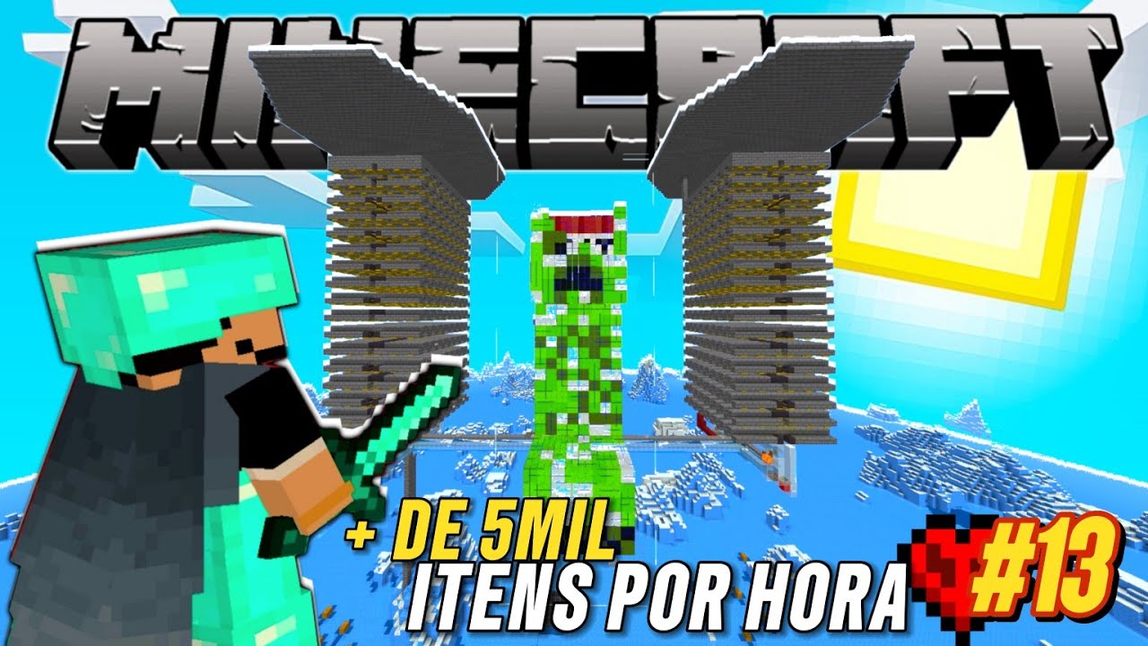 A MAIOR E MAIS FÁCIL FARM DE CREEPER: +5 MIL PÓLVORAS POR HORA NO MINECRAFT HARDCORE