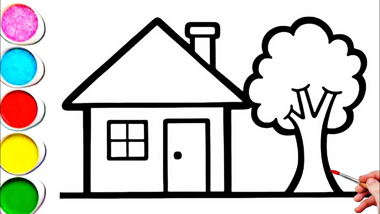 Cute House 🏡 Drawing, Painting & Coloring For Kids and Toddlers_ Kids Art 