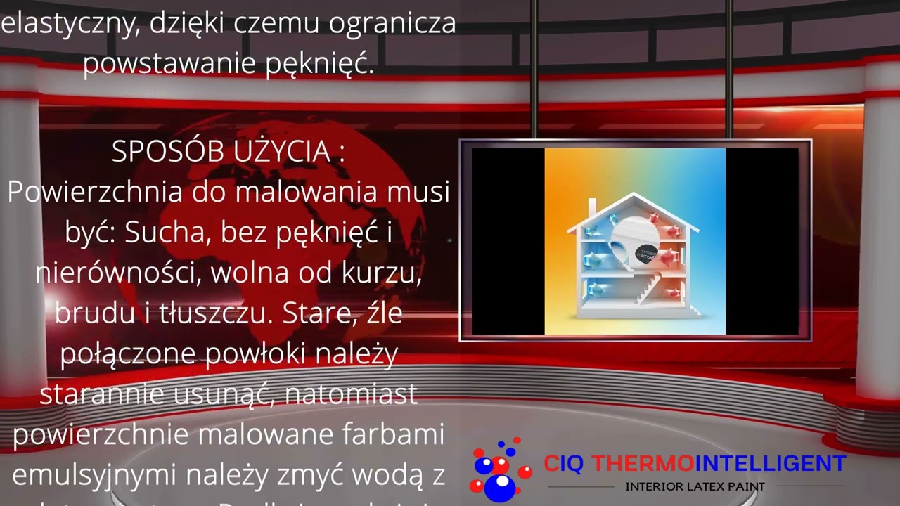 CIQ - TERMOINTELIGENTNA LATEKSOWA FARBA DO WNĘTRZ. ZATRZYMUJE CIEPŁO ZIMĄ,ZMNIEJSZA OCIEPLENIE LATEM