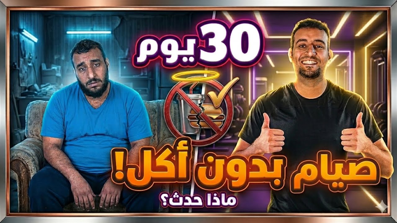 30يوم من غير أكل🚫🚫🥗🍗🍟🍔 || الصيام على الماء  #الصيام  #اكل