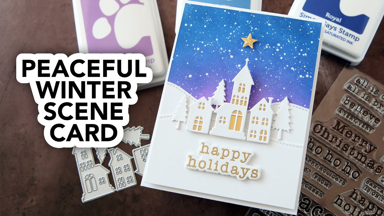 Create a charming winter village card!