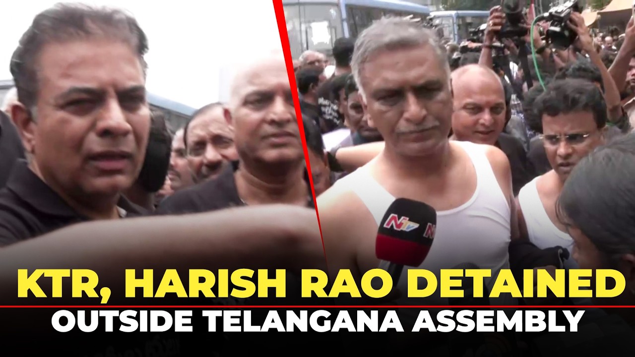 LIVE: BRS Working President KT Rama Rao and others detained by police outside Telangana Assembly