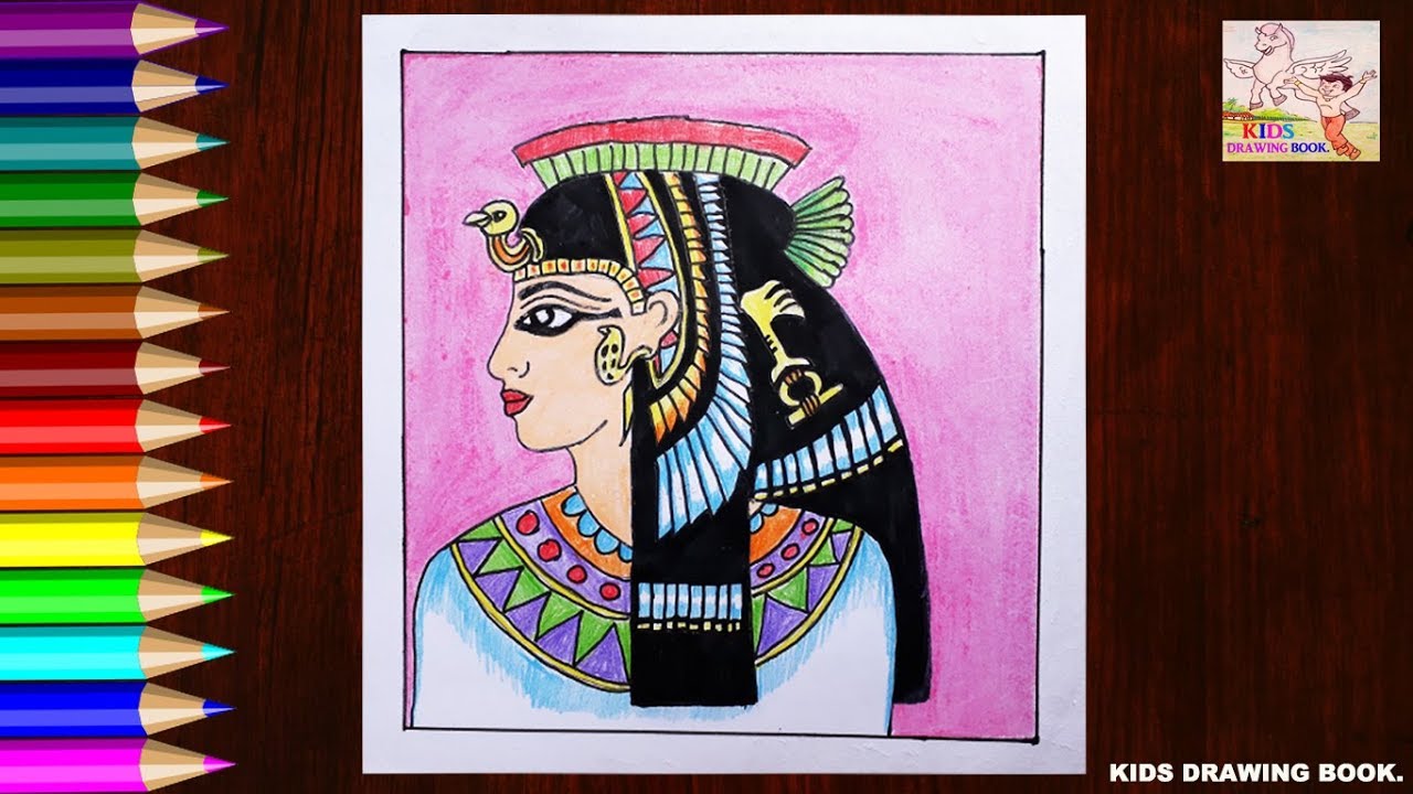KIDS DRAWING BOOK!QUEEN CLEOPATRA DRAWING FOR KIDS! STEP BY STEP! HD NEW 2019