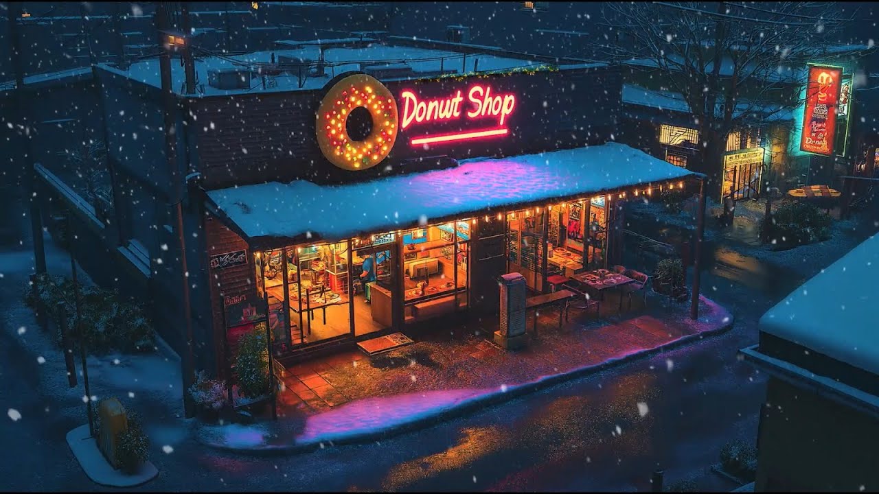 Cold Night Cozy Café ☕ | Warm Lofi Beats for Relaxing, Studying & Late Nights