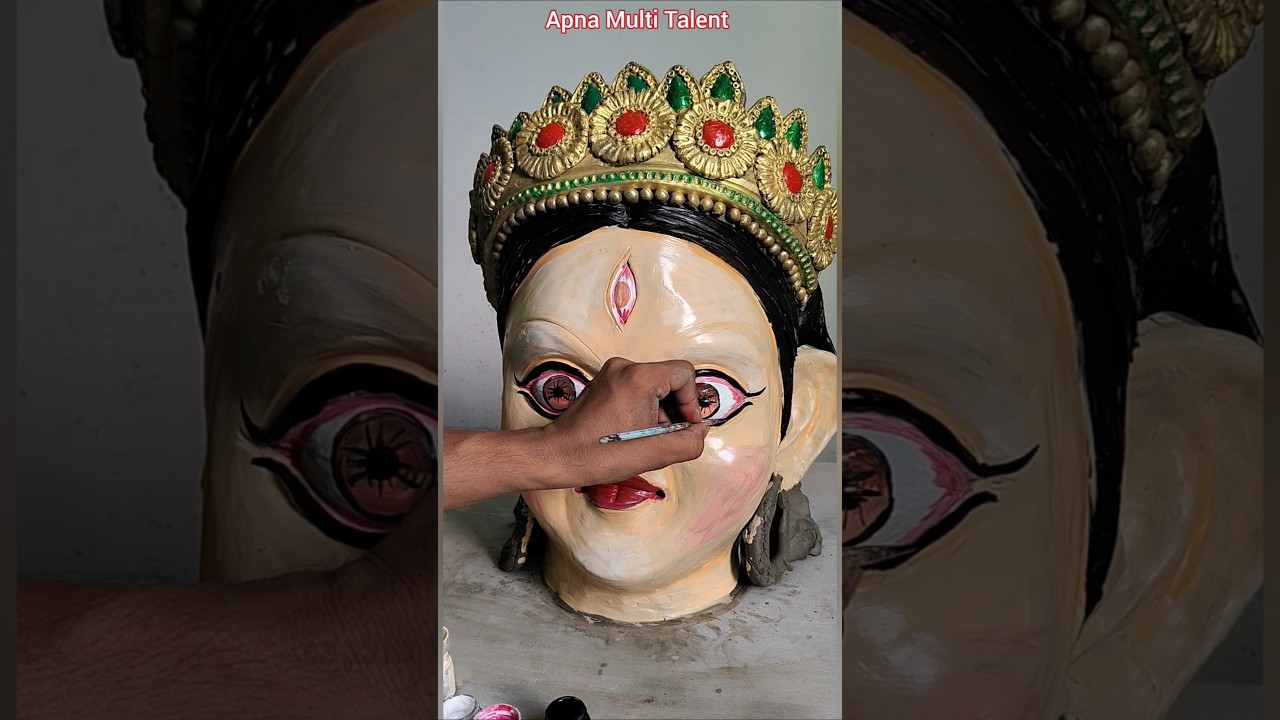 durga mata ki murti colour and decoration | Durga Mata ki murti #Shorts