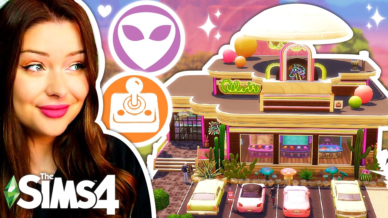 I Built a *FUNCTIONAL* Alien Arcade in The Sims 4